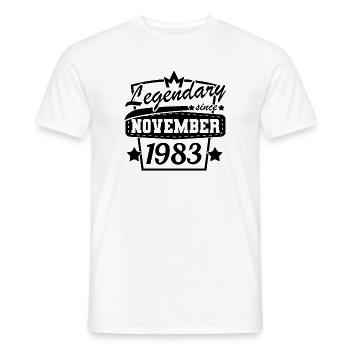 Novembre 1983 Rétro Anniversaire Design Anniversaire - T-shirt homme - blanc - Devant - AI Model Male 178 dark (178cm)