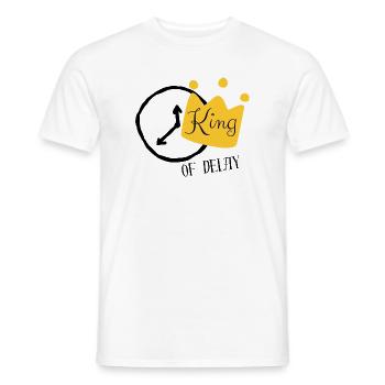 Gold crown with King lettering - Men's T-Shirt - white - Front - AI Model Male 178 dark (178cm)