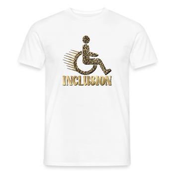 INCLUSION WHEELCHAIR LEOPARD PATTERN - Men's T-Shirt - white - Front - AI Model Male 178 dark (178cm)