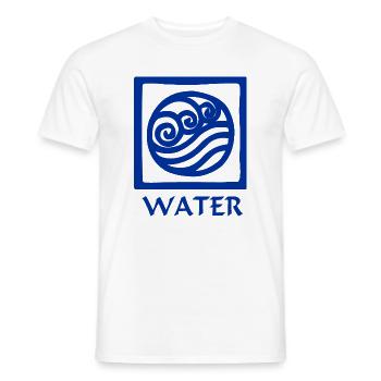 Symbole de l’eau avec texte eau - T-shirt homme - blanc - Devant - AI Model Male 178 dark (178cm)