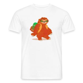 Sloth Hiking Backpack - Men's T-Shirt - white - Front - AI Model Male 178 dark (178cm)