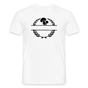 Logo de la champignonnière - T-shirt homme - blanc - Devant - AI Model Male 178 dark (178cm)
