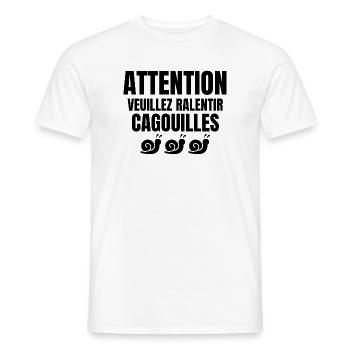 escargot, cagouilles, limace - T-shirt homme - blanc - Devant - AI Model Male 178 dark (178cm)