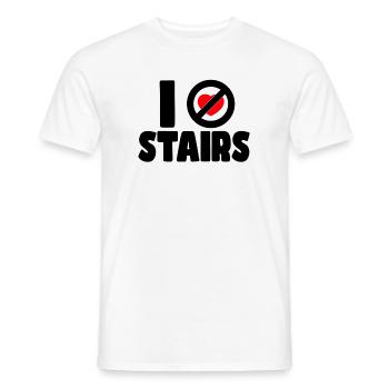 I hate stairs. Humor for wheelchair users * - Men's T-Shirt - white - Front - AI Model Male 178 dark (178cm)