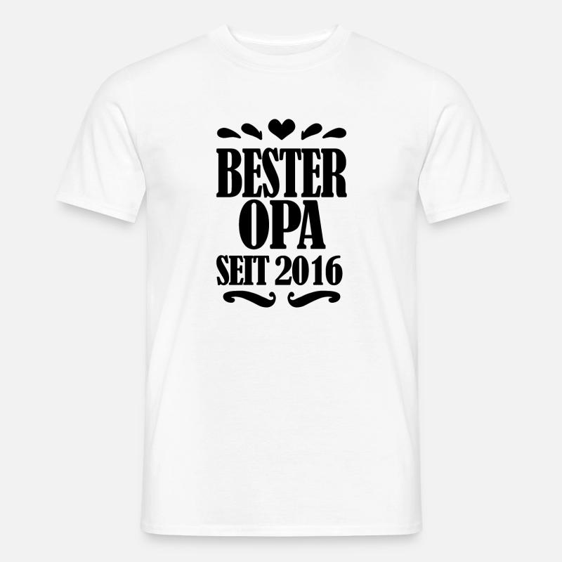 Bester Opa seit 2016 - Opa Geschenkidee - Männer T-Shirt - Weiß