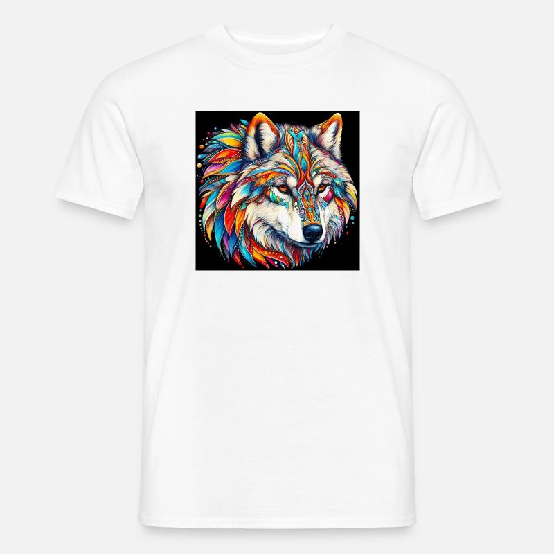 Wolf - Men’s T-shirt - white