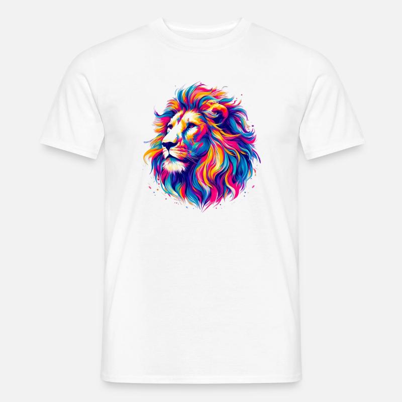 Löwe - Männer T-Shirt - Weiß