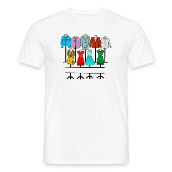 Clothing store women and men - Men's T-Shirt - white - Front - AI Model Male 178 dark (178cm)
