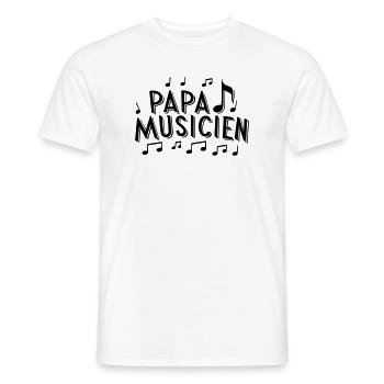 Cadeau Harmonieux : Papa Musicien ! - T-shirt homme - blanc - Devant - AI Model Male 178 dark (178cm)
