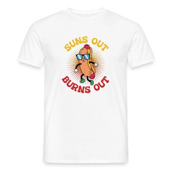 Suns out burns out - Männer T-Shirt - Weiß - Vorne - AI Model Male 178 dark (178cm)