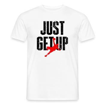 Red Leaping Athlete Silhouette - Männer T-Shirt - Weiß - Vorne - AI Model Male 178 dark (178cm)