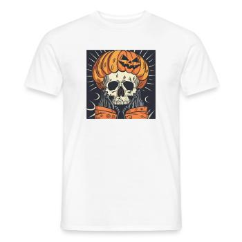 Halloween Skeleton Pumpkin - Men's T-Shirt - white - Front - AI Model Male 178 dark (178cm)