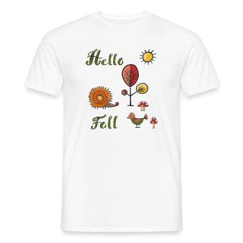 Hello Fall - Men's T-Shirt - white - Front - AI Model Male 178 dark (178cm)