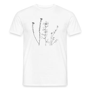Floral Line Art - Men's T-Shirt - white - Front - AI Model Male 178 dark (178cm)