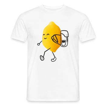 Wander-Zitrus - Zitrone auf Abenteuerreise - Männer T-Shirt - Weiß - Vorne - AI Model Male 178 dark (178cm)