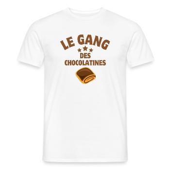 pain au chocolat, chocolatine, boulanger - T-shirt homme - blanc - Devant - AI Model Male 178 dark (178cm)