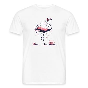 Flamingo Beat in Sunset Pink - Men's T-Shirt - white - Front - AI Model Male 178 dark (178cm)