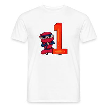 Junge 1 jährig 1. Geburtstag Junge Ninja - Männer T-Shirt - Weiß - Vorne - AI Model Male 178 dark (178cm)