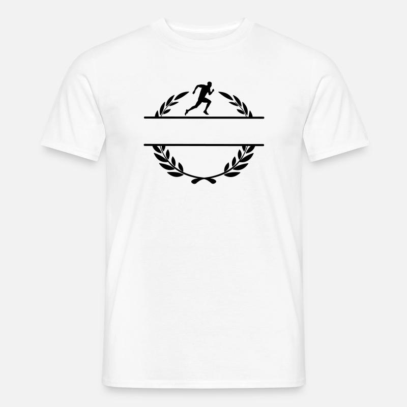 Läufer im Lorbeerkranz - Männer T-Shirt - Weiß