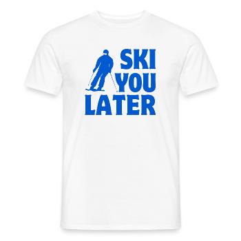skiing, skiing, skiing - Men's T-Shirt - white - Front - AI Model Male 178 dark (178cm)