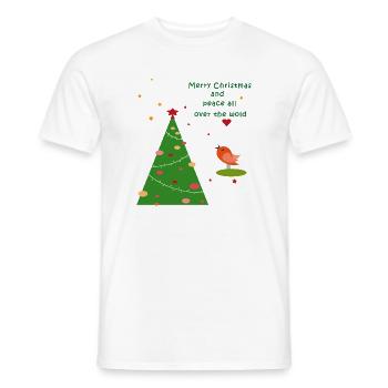 Joyeux Noël Paix - T-shirt homme - blanc - Devant - AI Model Male 178 dark (178cm)