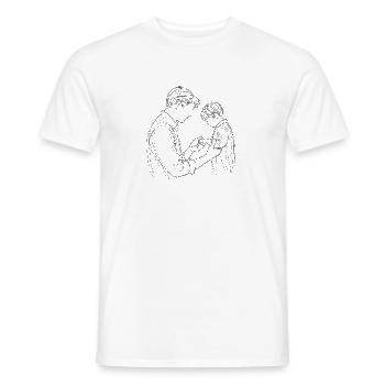 Zärtlicher Moment - Vater und Sohn - Männer T-Shirt - Weiß - Vorne - AI Model Male 178 dark (178cm)