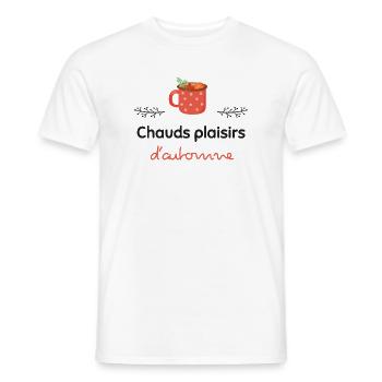 Chauds plaisirs d'automne ! | Cadeau - T-shirt homme - blanc - Devant - AI Model Male 178 dark (178cm)