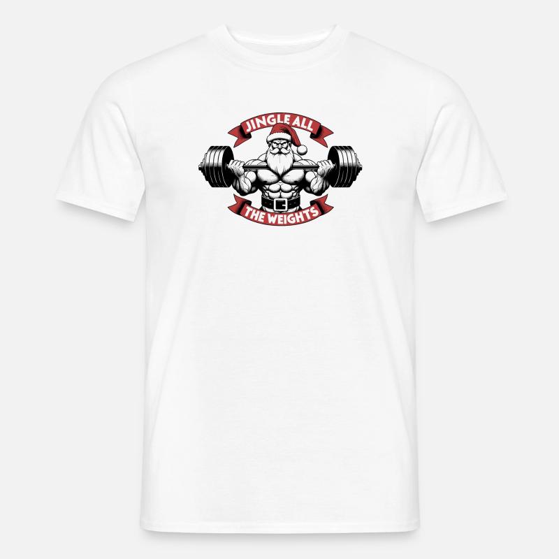 Weihnachtsgeschenk - Jingle All The Weights - Männer T-Shirt - Weiß