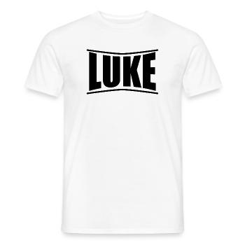 T-Shirt Luke T-Shirt Geschenkidee - Männer T-Shirt - Weiß - Vorne - AI Model Male 178 dark (178cm)