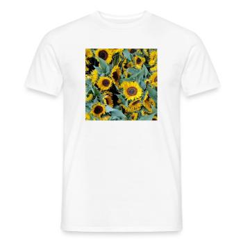 Sunflower field in yellow tone - Men's T-Shirt - white - Front - AI Model Male 178 dark (178cm)