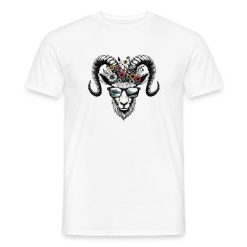 Steinbock Berge Wandern Sonnenbrille Sternzeichen - Männer T-Shirt - Weiß - Vorne - AI Model Male 178 dark (178cm)