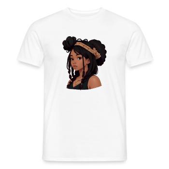 Jolie femme avec des dreads - T-shirt homme - blanc - Devant - AI Model Male 178 dark (178cm)