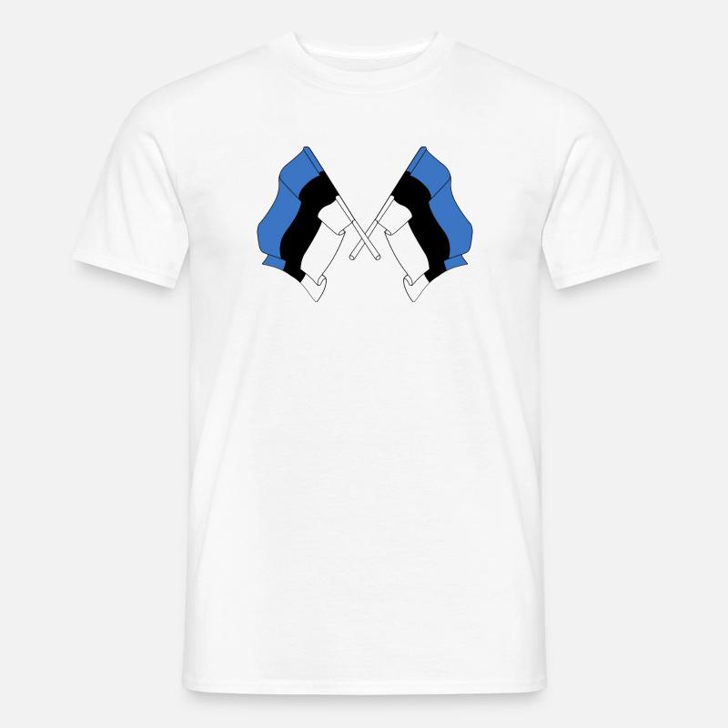 Zwei Flaggen Estland - Männer T-Shirt - Weiß