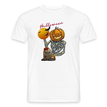 Kürbis Skelett Halloween Design - Männer T-Shirt - Weiß - Vorne - AI Model Male 178 dark (178cm)