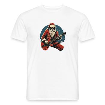 Balancement du Père Noël Père Noël avec guitare électrique - T-shirt homme - blanc - Devant - AI Model Male 178 dark (178cm)