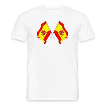 Zwei Flaggen Spanien - Männer T-Shirt - Weiß - Vorne - AI Model Male 178 dark (178cm)