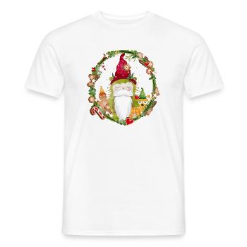 kleine Wichtel Monster im weihnachtlichen Rahmen - Männer T-Shirt - Weiß - Vorne - AI Model Male 178 dark (178cm)