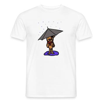 Teddybär Unwetter Bär Regen Wetter Oktober Herbst - Männer T-Shirt - Weiß - Vorne - AI Model Male 178 dark (178cm)