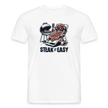Steak It Easy Grilling Grill Cadeau Funny Chill - T-shirt homme - blanc - Devant - AI Model Male 178 dark (178cm)