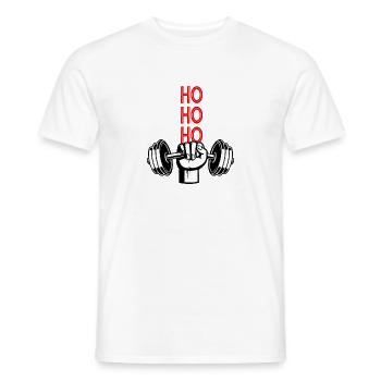 Impression d’haltères de gymnastique de Noël pour les athlètes de force - T-shirt homme - blanc - Devant - AI Model Male 178 dark (178cm)
