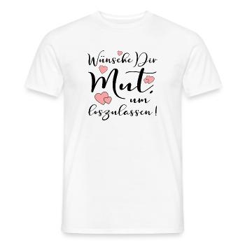 LEICHTIGKEIT - MUT UM LOSZULASSEN SPRÜCHE - Männer T-Shirt - Weiß - Vorne - AI Model Male 178 dark (178cm)
