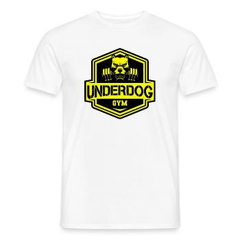 Pitbull GYM – Puissance musculaire et motivation physique - T-shirt homme - blanc - Devant - AI Model Male 178 dark (178cm)