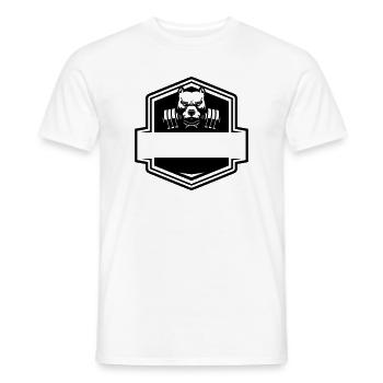Pitbull Bodybuilding – Muscle Strength & Motivation - Men's T-Shirt - white - Front - AI Model Male 178 dark (178cm)