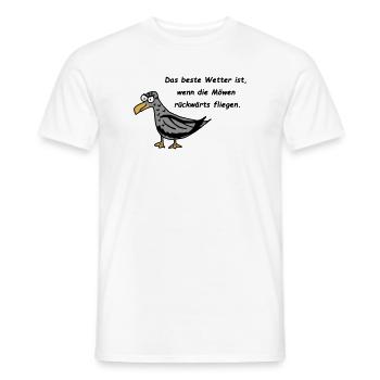 Möwe - Das beste Wetter ist, wenn die Möwen ... - Männer T-Shirt - Weiß - Vorne - AI Model Male 178 dark (178cm)