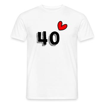 40. 40 YEARS. 40th ANNIVERSARY. 40TH ANNIVERSARY. - Men's T-Shirt - white - Front - AI Model Male 178 dark (178cm)