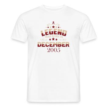 18th Birthday Legend December 2005 - Men's T-Shirt - white - Front - AI Model Male 178 dark (178cm)