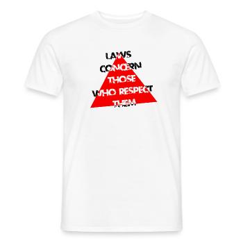 Red-Triangle-Nottypografie - Männer T-Shirt - Weiß - Vorne - AI Model Male 178 dark (178cm)