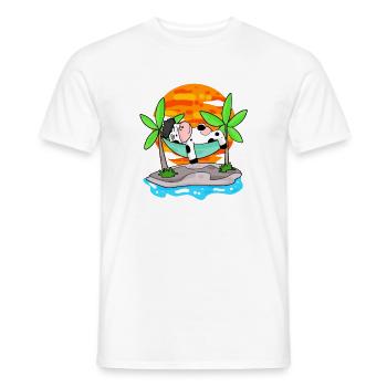 Vache sur la plage - T-shirt homme - blanc - Devant - AI Model Male 178 dark (178cm)