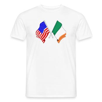 USA-Flagge und Irland-Flagge - Männer T-Shirt - Weiß - Vorne - AI Model Male 178 dark (178cm)