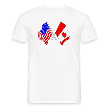 Drapeau des États-Unis et drapeau du Canada - T-shirt homme - blanc - Devant - AI Model Male 178 dark (178cm)